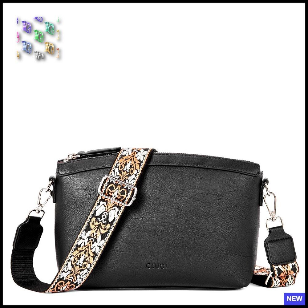 Vegan Leather Crossbody Bag Adjustable Strap Compact Chic Minimalist Purse